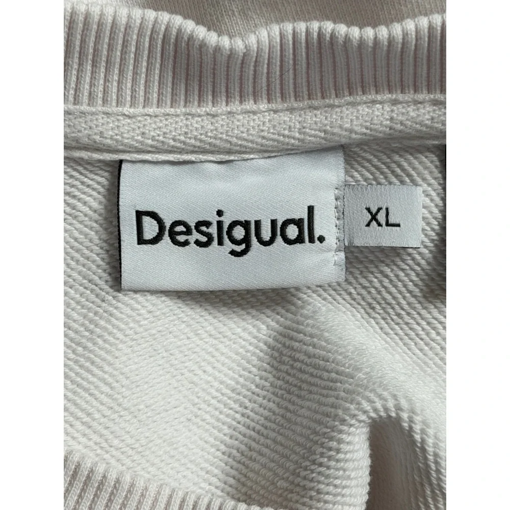 Desigual Mickey Mouse Crazy Art Graphic Sweatshirt XL White Long Sleeve Graphic - Picture 5 of 8